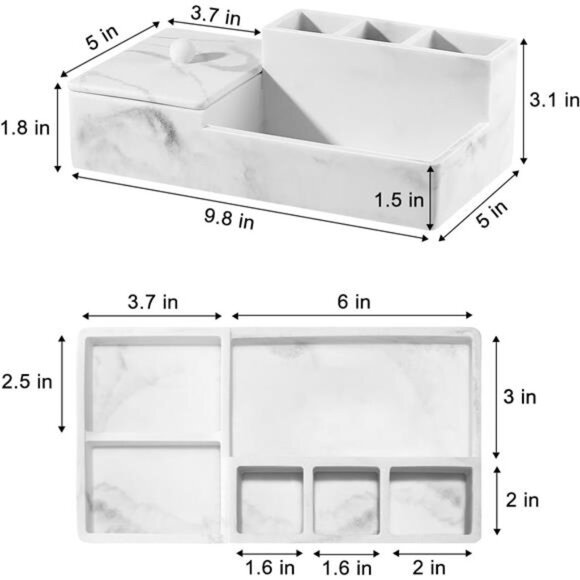 🛁 Elegant Marble Resin Bathroom Organizer – Waterproof, Multi-Compartment Stora - Picture 6 of 7